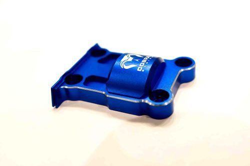 CR Traxxas XMaxx Blue with Chrome Aluminum Cush Drive Gear Cover