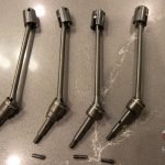 Traxxas Slash 4x4 steel CVD drive shafts FRONT & REAR.  4WD. LOW FRICTION.