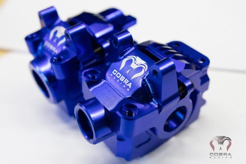Cobra Racing Blue Aluminum Differential Housing Front + Rear COMPLETE for Traxxas Slash, Rustler, Stampede 4x4 4WD