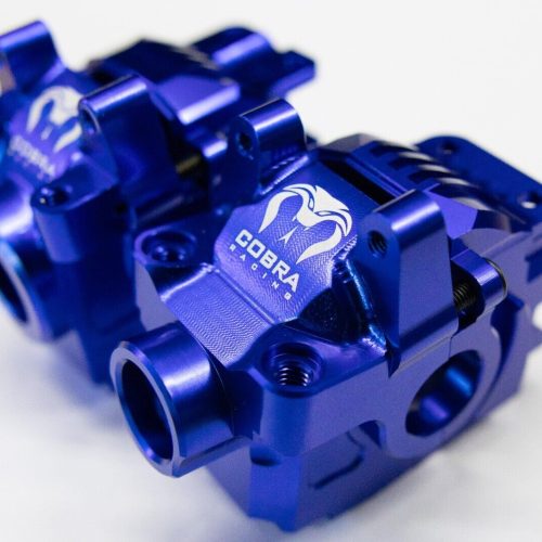 Cobra Racing Blue Aluminum Differential Housing Front + Rear COMPLETE for Traxxas Slash, Rustler, Stampede 4x4 4WD