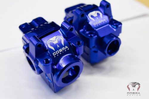 Cobra Racing Blue Aluminum Differential Housing Front + Rear COMPLETE for Traxxas Slash, Rustler, Stampede 4x4 4WD