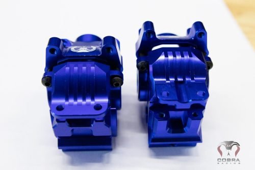 Cobra Racing Blue Aluminum Differential Housing Front + Rear COMPLETE for Traxxas Slash, Rustler, Stampede 4x4 4WD