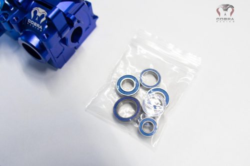 Cobra Racing Blue Aluminum Differential Housing Front + Rear COMPLETE for Traxxas Slash, Rustler, Stampede 4x4 4WD