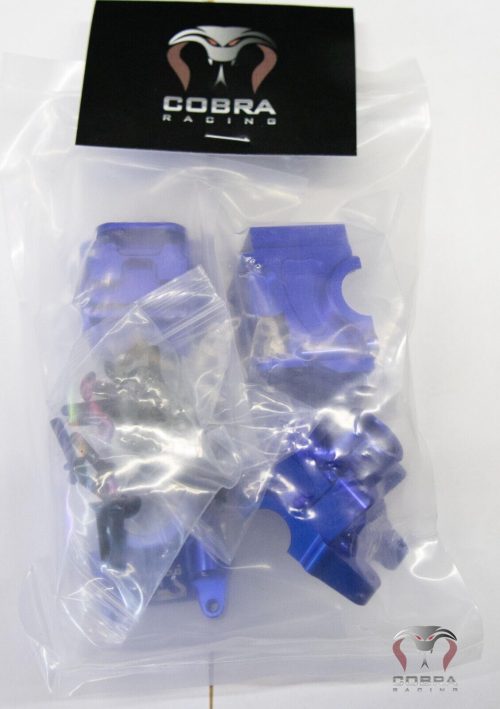 Cobra Racing Blue Aluminum Differential Housing Front + Rear COMPLETE for Traxxas Slash, Rustler, Stampede 4x4 4WD