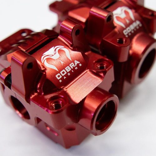 Cobra Racing Red Aluminum Differential Housing Front + Rear COMPLETE for Traxxas Slash, Rustler, Stampede 4x4 4WD