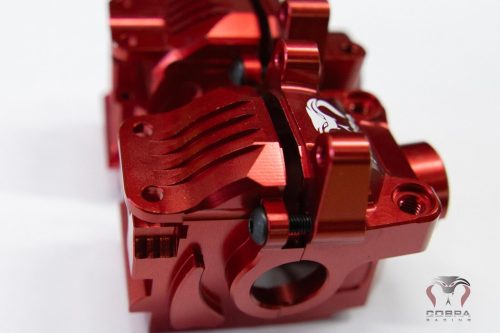 Cobra Racing Red Aluminum Differential Housing Front + Rear COMPLETE for Traxxas Slash, Rustler, Stampede 4x4 4WD