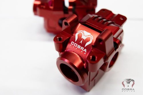 Cobra Racing Red Aluminum Differential Housing Front + Rear COMPLETE for Traxxas Slash, Rustler, Stampede 4x4 4WD