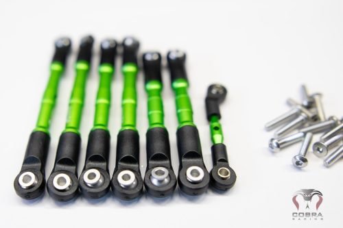 Fits Traxxas 4x4 Slash Ultimate Green Aluminum Turnbuckles / Tie Rods FULL SET