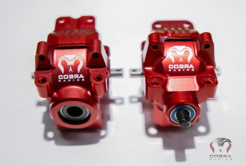 Cobra Racing Red Aluminum Front + Rear Differentials COMPLETE for Traxxas Slash Rustler 4x4