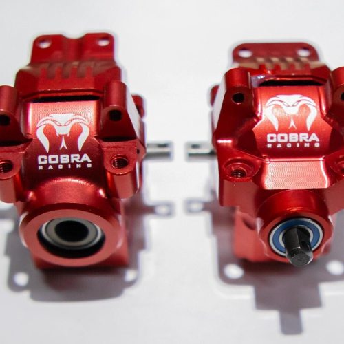 Cobra Racing Red Aluminum Front + Rear Differentials COMPLETE for Traxxas Slash Rustler 4x4