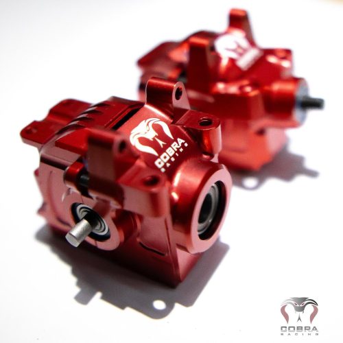 Cobra Racing Red Aluminum Front + Rear Differentials COMPLETE for Traxxas Slash Rustler 4x4