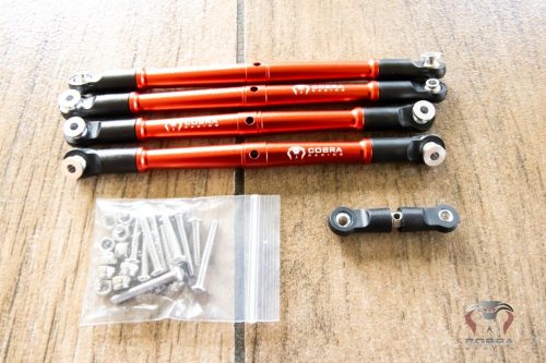 Cobra Racing Red Aluminum Front + Rear Turnbuckles For ARRMA 6S Kraton Outcast