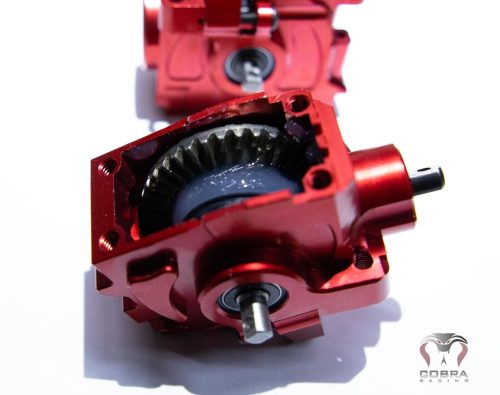 Cobra Racing Red Aluminum Front + Rear Differentials COMPLETE for Traxxas Slash Rustler 4x4