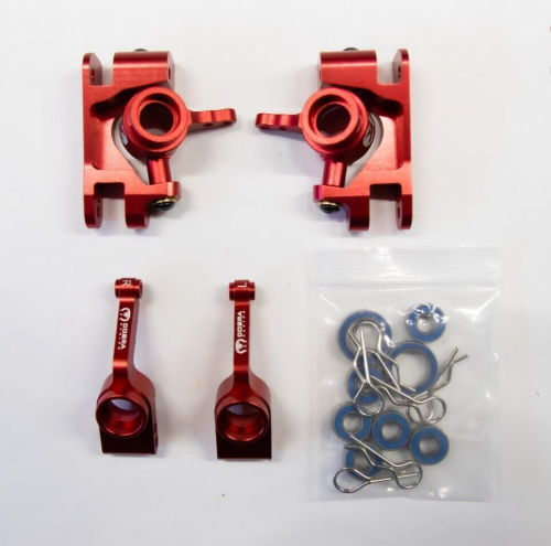 Fits Traxxas 4x4 Ultimate Slash Red Aluminum Steering Block Hub Knuckle Axle Carrier