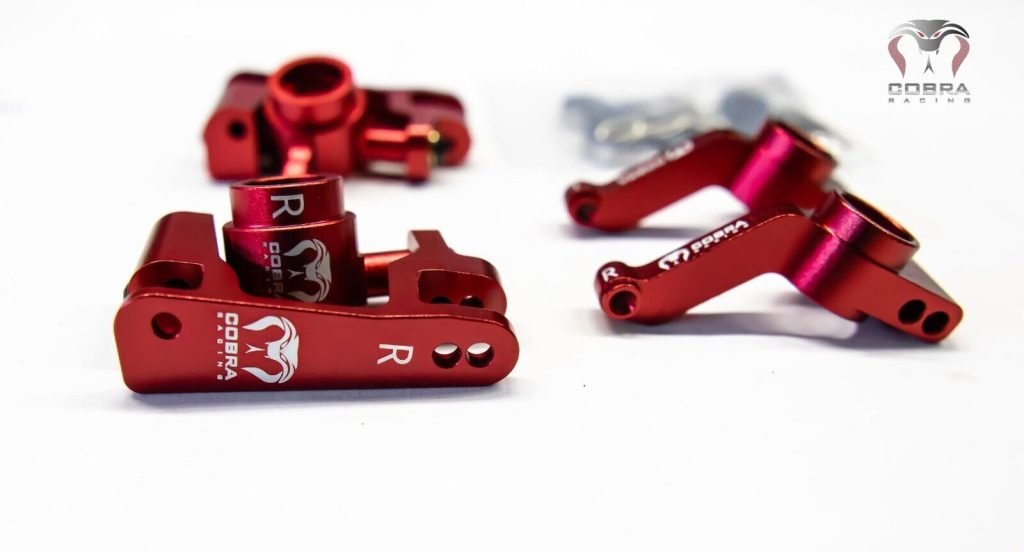 Cobra Racing Traxxas SLASH 4x4 Red Aluminum Steering knuckles Caster Block + Rear Axle Carrier