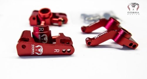 Cobra Racing Traxxas SLASH 4x4 Red Aluminum Steering knuckles Caster Block + Rear Axle Carrier