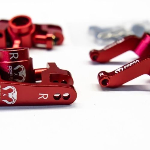 Cobra Racing Traxxas SLASH 4x4 Red Aluminum Steering knuckles Caster Block + Rear Axle Carrier