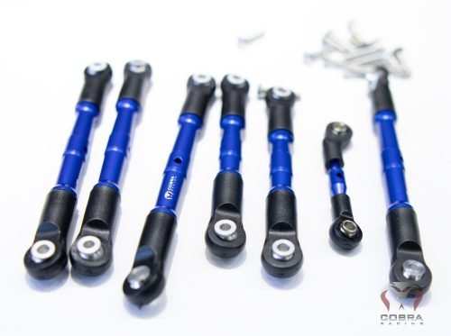 Traxxas Slash 4x4 LCG Blue Aluminum Turnbuckles / Tie Rods FULL SET 4WD 4x4