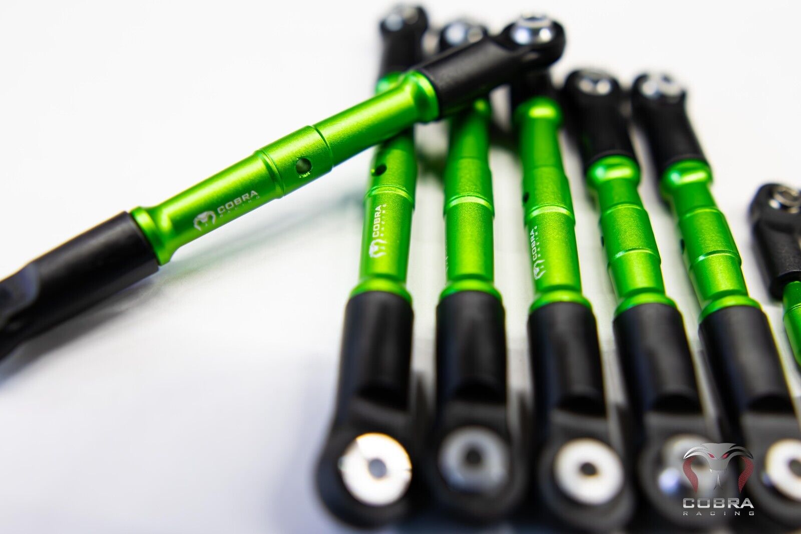 thumbnail image 2 of GPM Aluminum Front Tie Rods With Stabilizer For Traxxas Slash 4x4 Low-CG - 11pc Green Upgrade Set 2 of 14