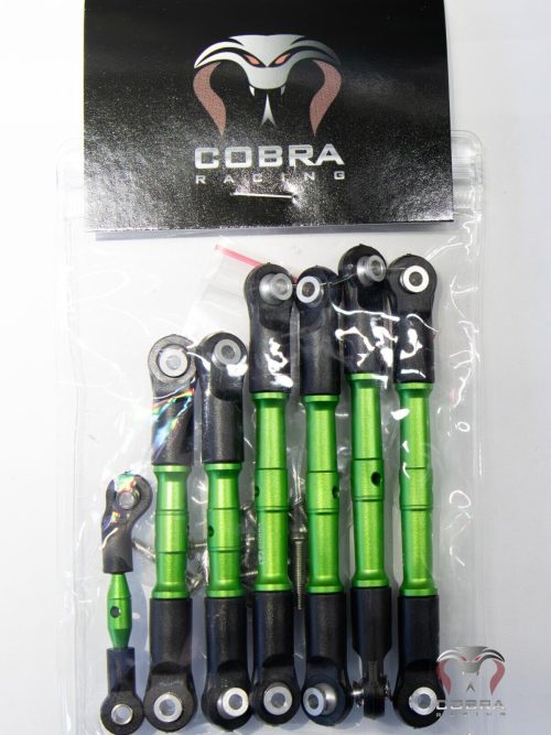 Traxxas Slash 4x4 LCG Green Aluminum Turnbuckles / Tie Rods FULL SET 4WD 4x4