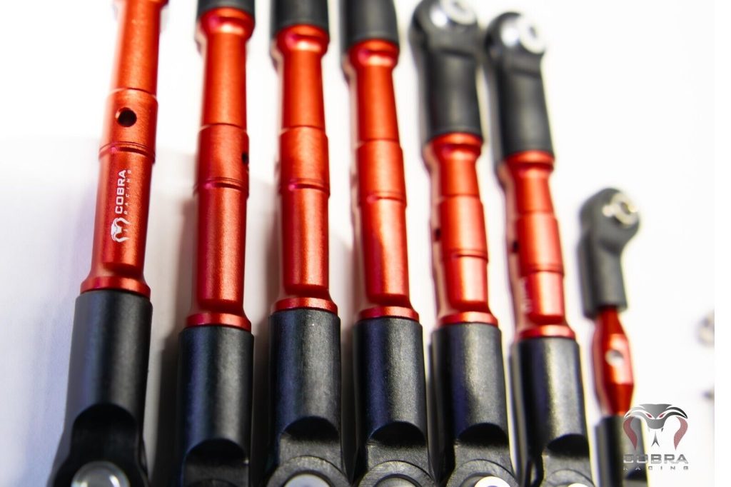 Traxxas Slash 4x4 LCG RED Aluminum Turnbuckles / Tie Rods FULL SET 4WD 4x4