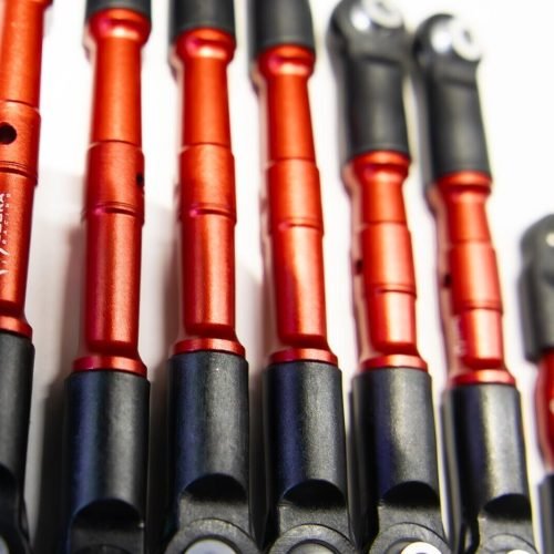Traxxas Slash 4x4 LCG RED Aluminum Turnbuckles / Tie Rods FULL SET 4WD 4x4