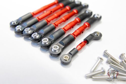 Traxxas Slash 4x4 LCG RED Aluminum Turnbuckles / Tie Rods FULL SET 4WD 4x4