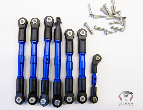 Fits Traxxas 4x4 Slash Ultimate Blue Aluminum Turnbuckles / Tie Rods FULL SET