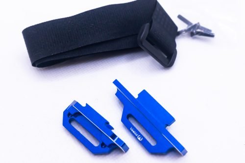 CR Blue Aluminum Alloy TALL battery strap holder for Traxxas Slash 4x4 LCG 4WD