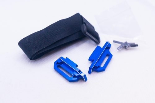 CR Blue Aluminum Alloy TALL battery strap holder for Traxxas Slash 4x4 LCG 4WD