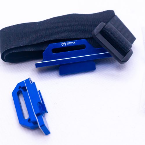 CR Blue Aluminum Alloy TALL battery strap holder for Traxxas Slash 4x4 LCG 4WD