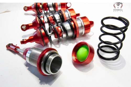 ARRMA Front+Rear (RED) Alloy Shocks for 1/7 Felony Limitless Infraction BLX by Cobra Racing