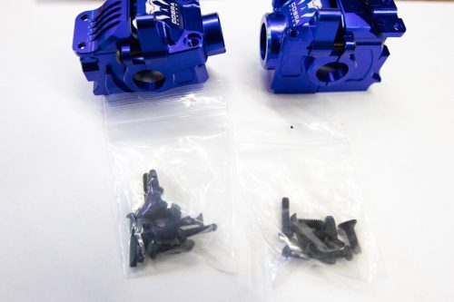 Cobra Racing Blue Aluminum Differential Housing Front + Rear for Traxxas Slash, Rustler, Stampede 4x4 4WD