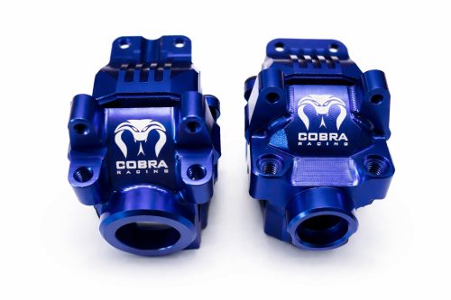 Cobra Racing Differential housing Front + Rear fit Traxxas Slash Rustler 4WD - Hero - Blue