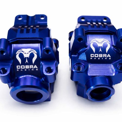 Cobra Racing Differential housing Front + Rear fit Traxxas Slash Rustler 4WD - Hero - Blue