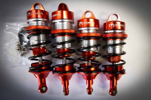 CR ARRMA Front+Rear (RED) Alloy Shocks for 1/7 Felony Limitless Infraction BLX