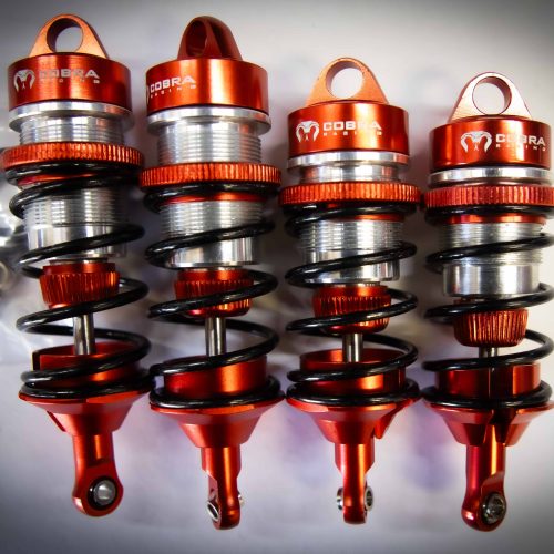 CR ARRMA Front+Rear (RED) Alloy Shocks for 1/7 Felony Limitless Infraction BLX