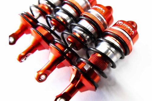 CR ARRMA Front+Rear (RED) Alloy Shocks for 1/7 Felony Limitless Infraction BLX