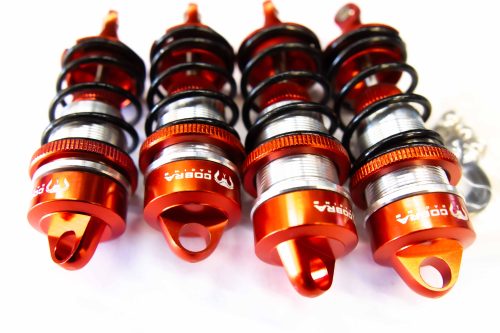 CR ARRMA Front+Rear (RED) Alloy Shocks for 1/7 Felony Limitless Infraction BLX