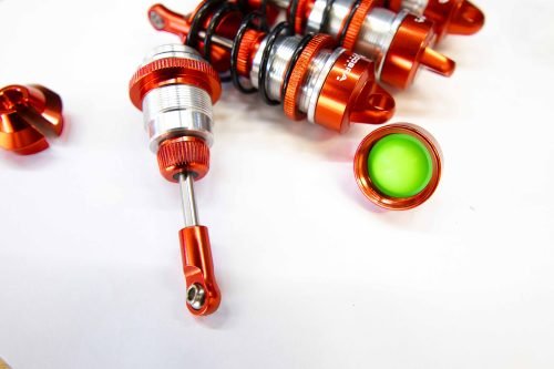CR ARRMA Front+Rear (RED) Alloy Shocks for 1/7 Felony Limitless Infraction BLX
