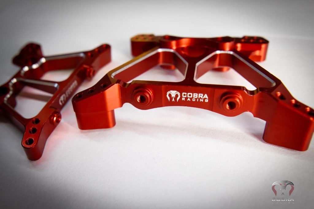 CR Blue Aluminum Shock Towers for Traxxas Slash 4x4, Stampede, Hoss