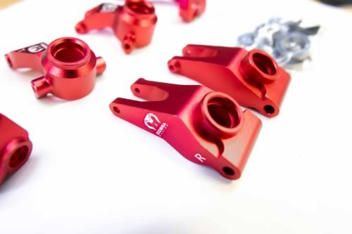 Ruby Red Aluminum Knuckle Set for Arrma Senton, Granite & More