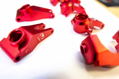Ruby Red Aluminum Knuckle Set for Arrma Senton, Granite & More