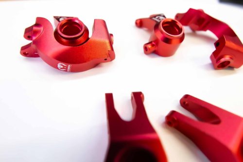 Ruby Red Aluminum Knuckle Set for Arrma Senton, Granite & More