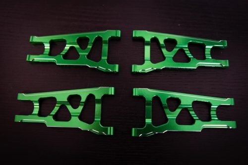 CR (F + R) Green Aluminum A-Arms For Traxxas Slash 4x4, Rustler, Stampede