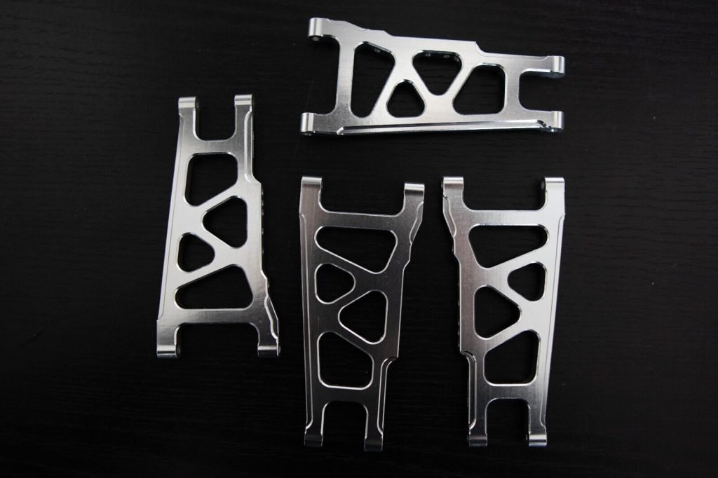 CR (F + R) Chrome Aluminum A-Arms For Traxxas Slash 4x4, Rustler, Stampede