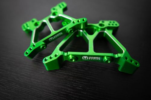 CR Green Aluminum Shock Towers for Traxxas 4x4 Slash, Stampede, Hoss