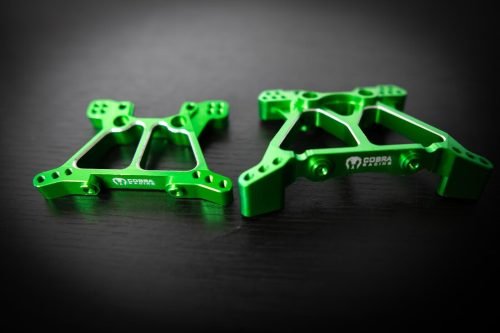 CR Green Aluminum Shock Towers for Traxxas 4x4 Slash, Stampede, Hoss