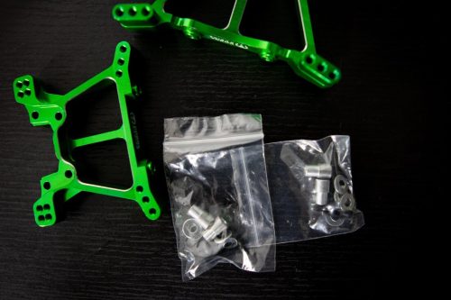 CR Green Aluminum Shock Towers for Traxxas 4x4 Slash, Stampede, Hoss