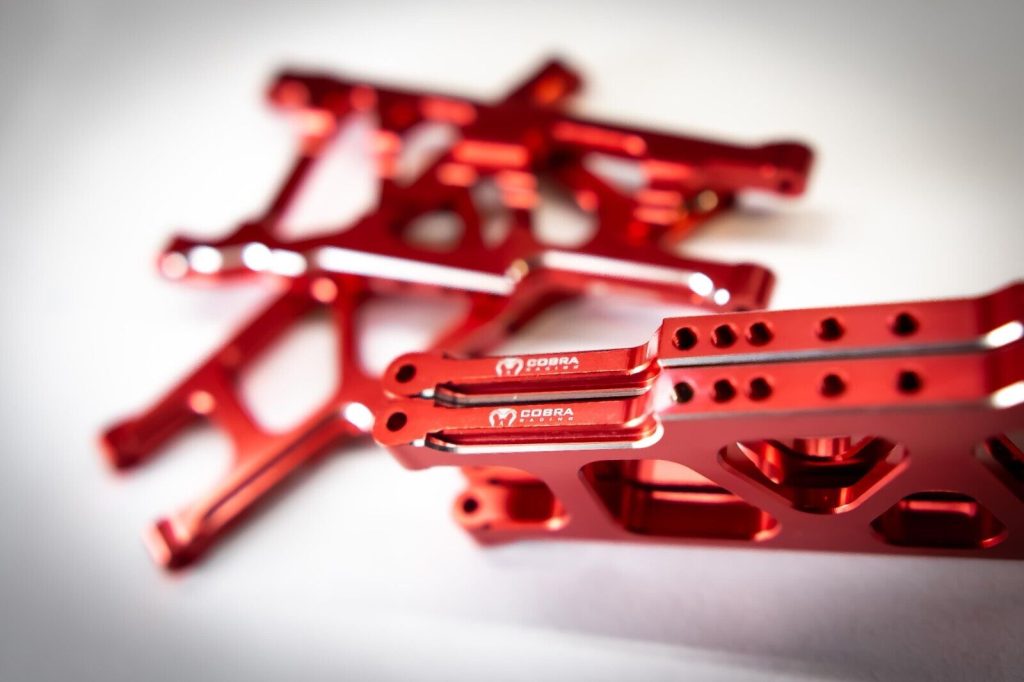 CR (F + R) Red Aluminum A-Arms For Traxxas Slash 4x4, Rustler, Stampede